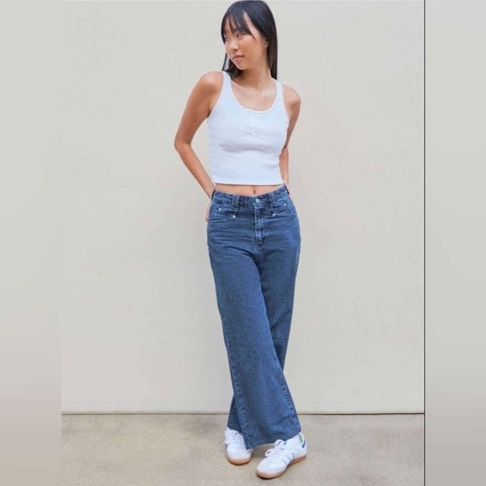 Cider Denim High Waist Wide Leg Jeans Size Small - Picture 2 of 16